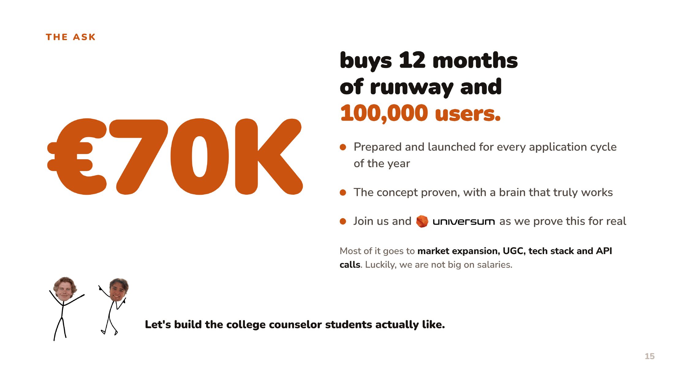 EduFindr.eu pitch deck, slide 15 of 16