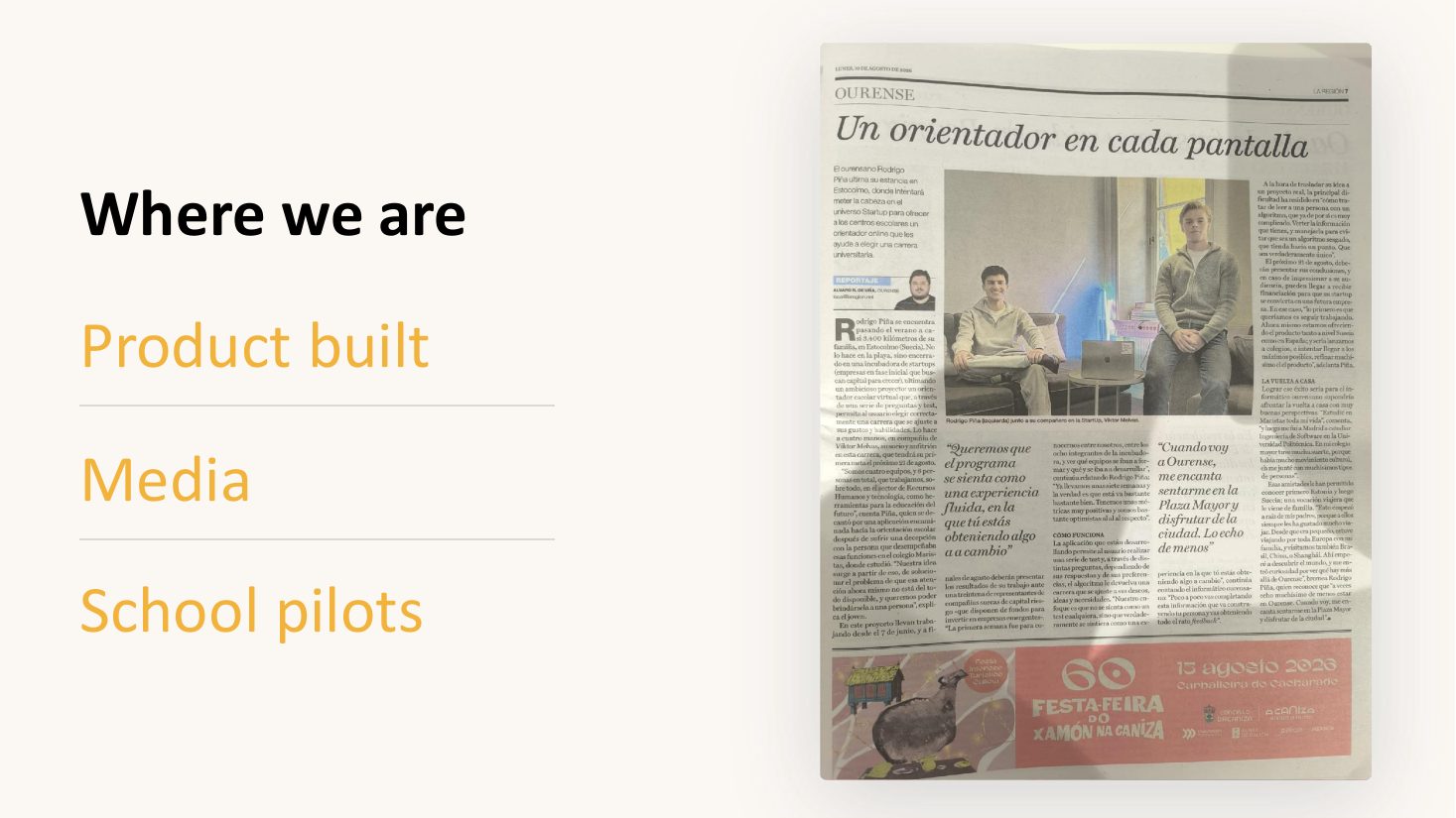UTalento pitch deck, slide 8 of 12